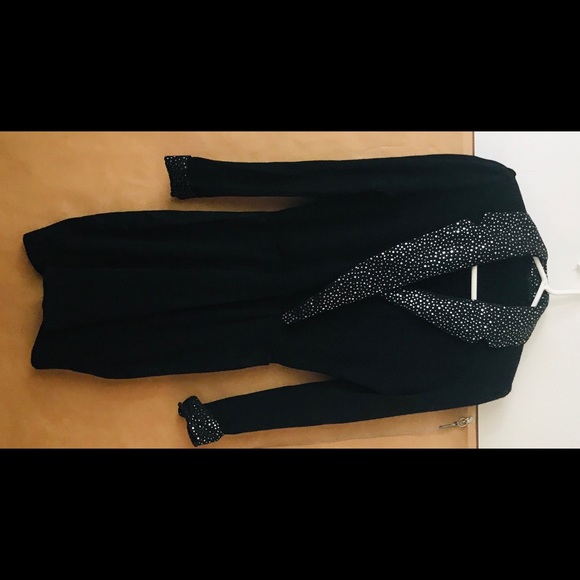 Vintage St John Knit Black Dress Sequins sz 6 USA Original Owner Holiday Dress - Picture 1 of 16